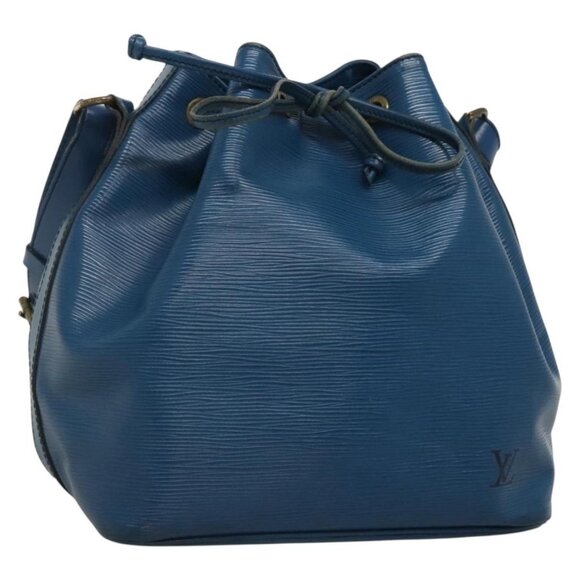 Authentic LOUIS VUITTON Epi Petit Noe Shoulder Bag Blue M44105 LV